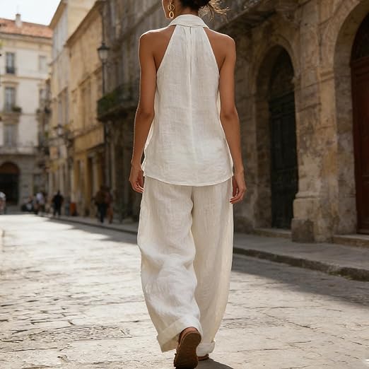 Ainhoa | Linen Textured Two Piece Set