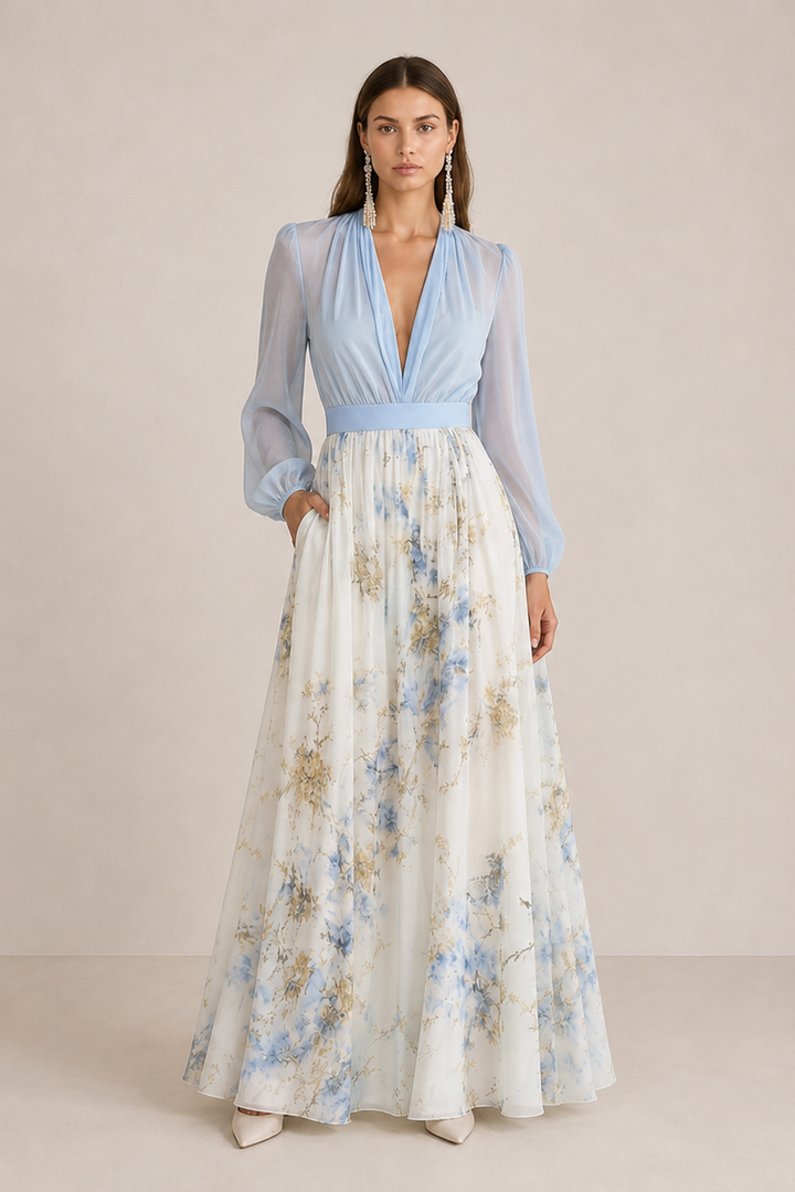 True | Long floral dress