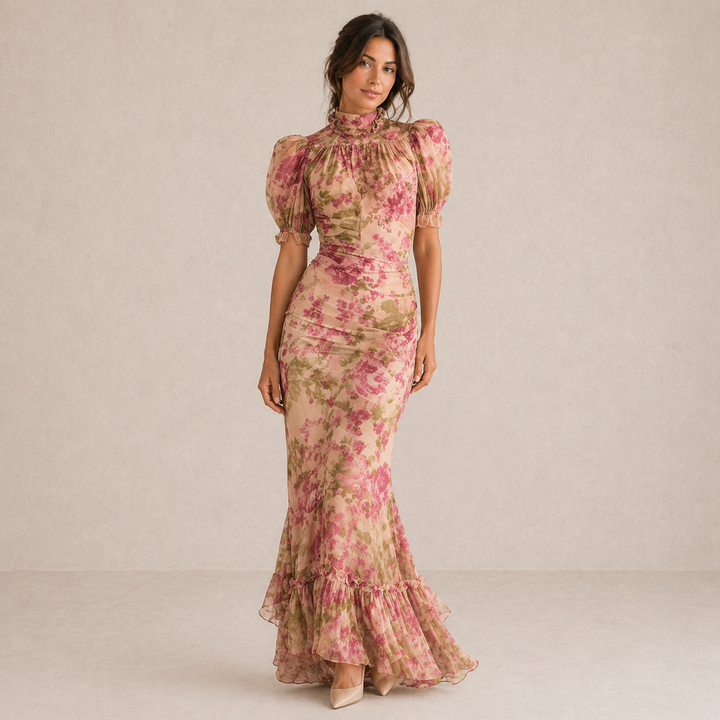 Sae | Rose Puff Maxi Dress