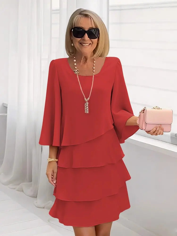 Élise – Elegant fluid dress with ruffles