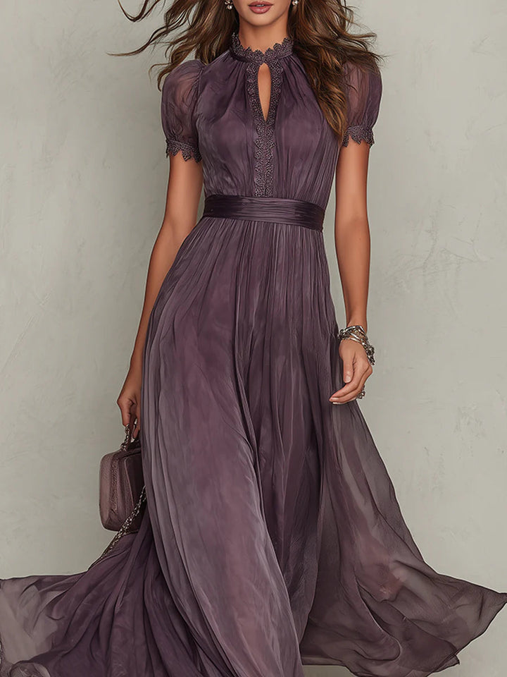 Flavia | Long purple with lace