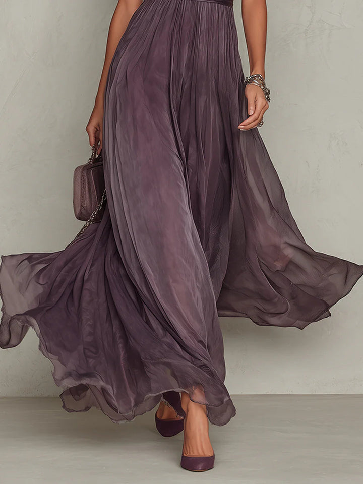 Flavia | Long purple with lace