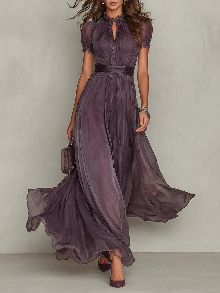 Flavia | Long purple with lace