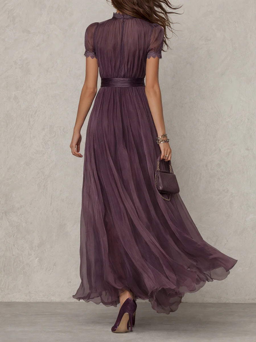 Flavia | Long purple with lace
