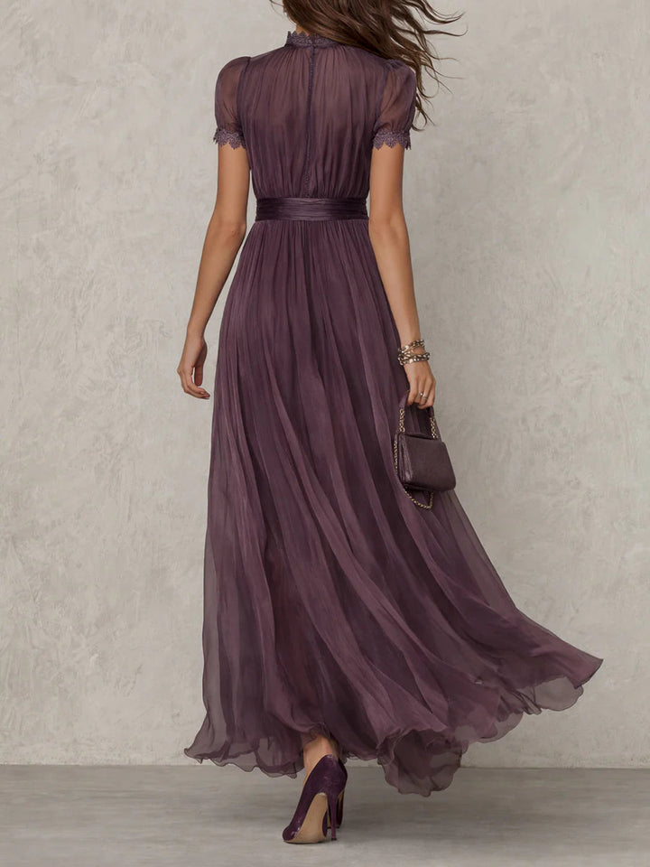 Flavia | Long purple with lace