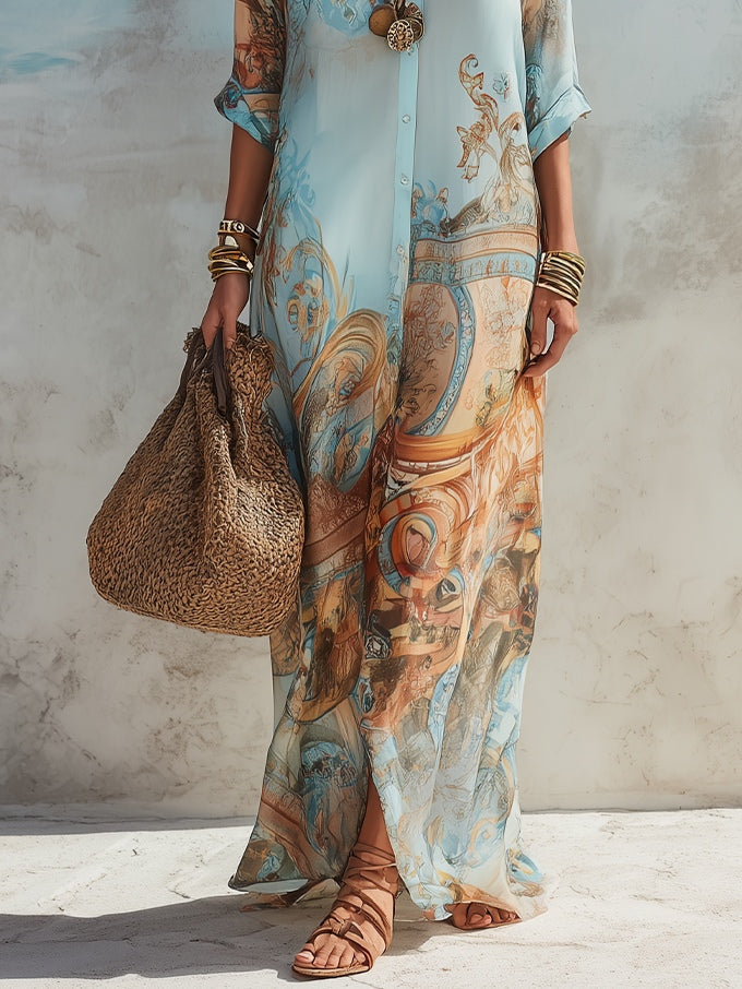 Lorna | Mediterranean shirt dress