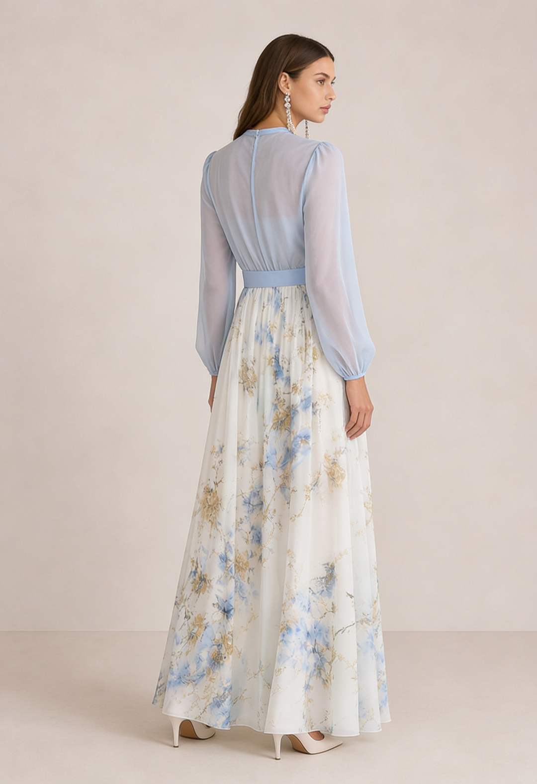 True | Long floral dress
