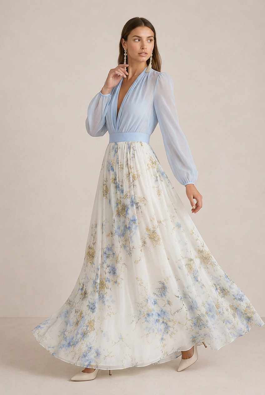 True | Long floral dress