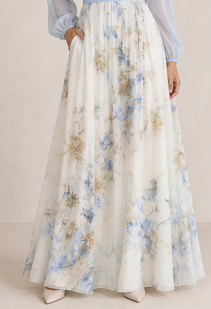 True | Long floral dress