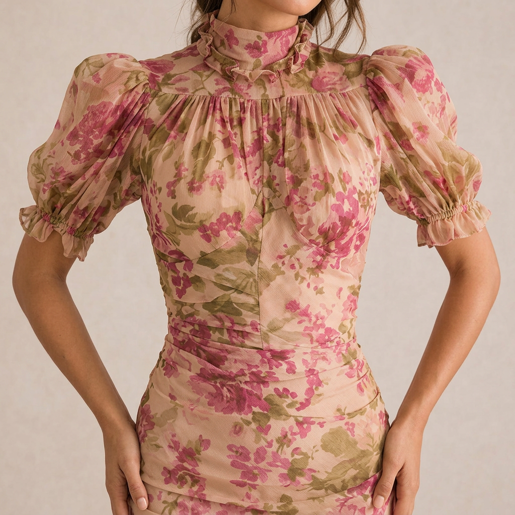 Sae | Rose Puff Maxi Dress