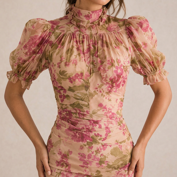 Sae | Rose Puff Maxi Dress